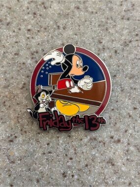 Friday the 13th Mickey and Figaro Cat Disney Trading Pin LE Silly Spooky 68144